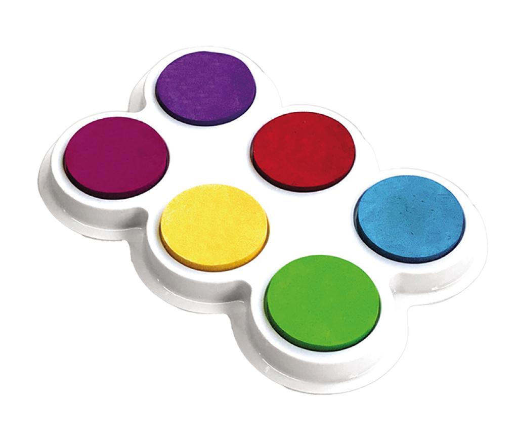 Stempels -  stempelkussens - vingerverf - set van 6 assorti