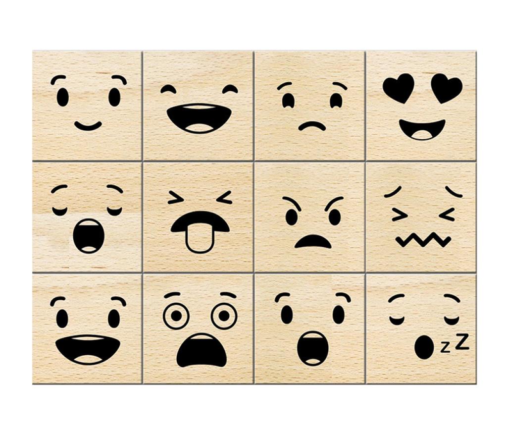 Stempels - emoties - set van 12 assorti