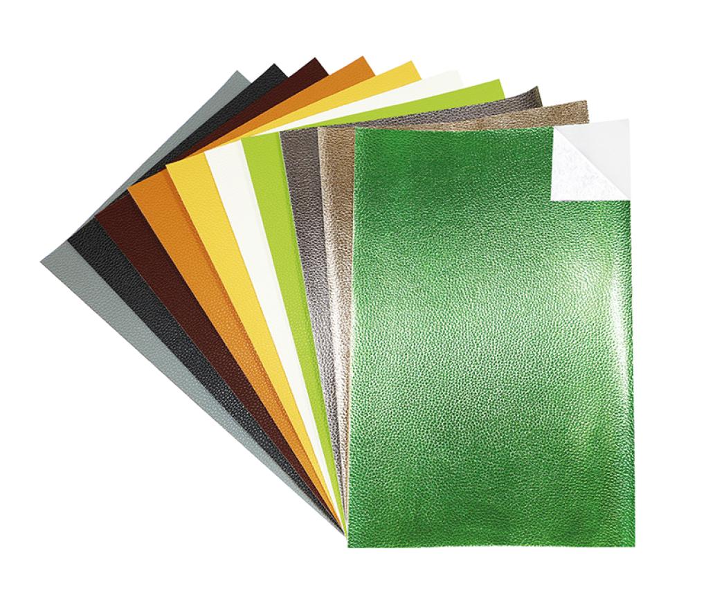 creapapier - lederlook - zelfklevend - savanna - set van 10 kleuren assorti
