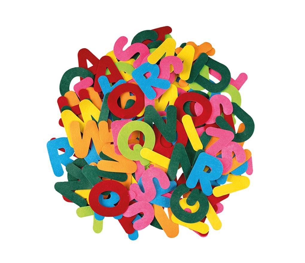 Letters - vilt - textiel - zelfklevend - jumbo - set van 150 assorti