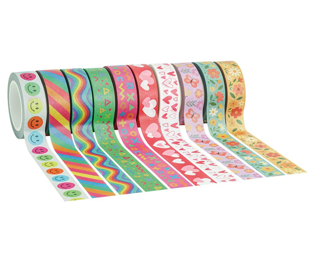 kleefband - washitape - fantasie - set van 10 assorti