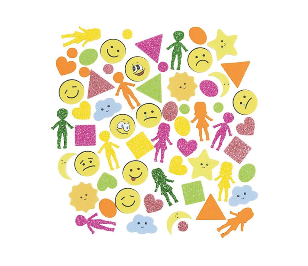 Stickers - foam - smiley - set van 175 assorti