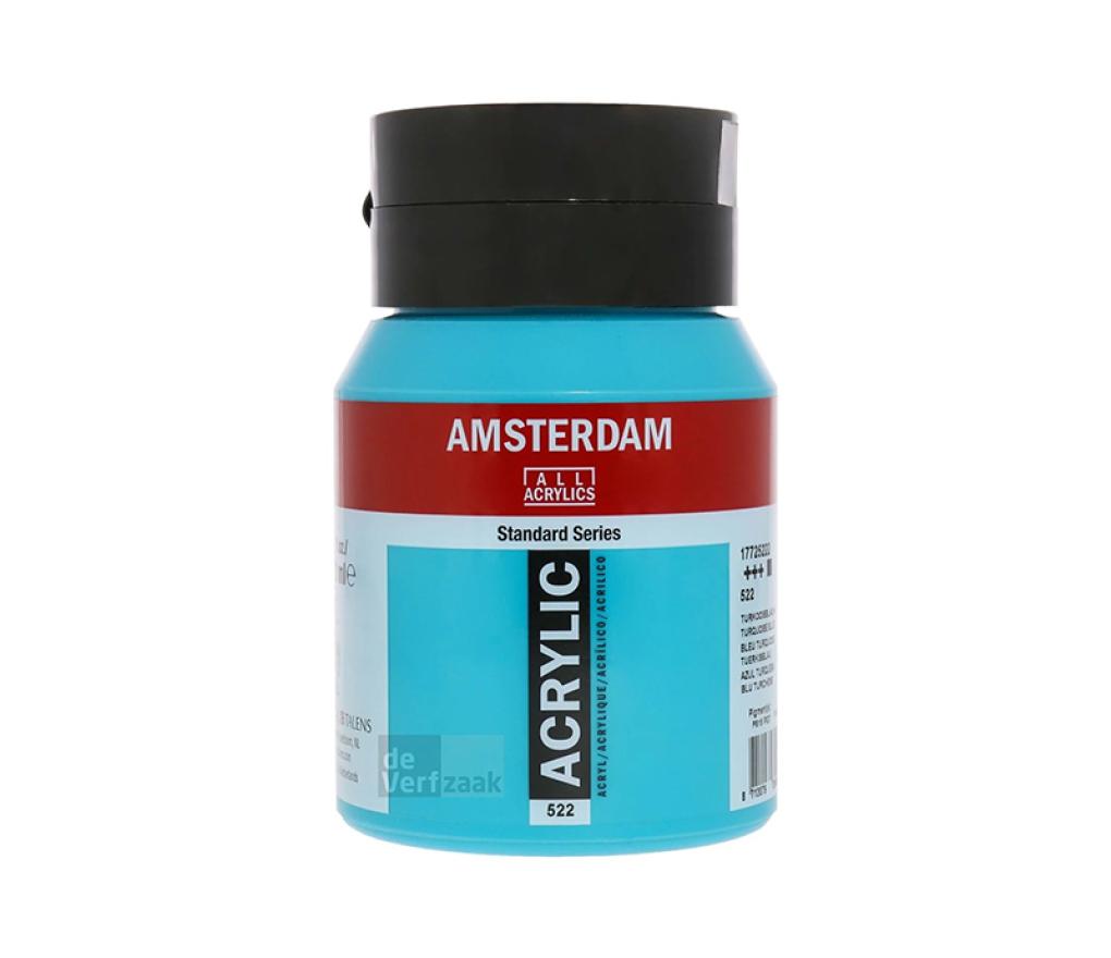 Verf - Acrylverf - Talens - Amsterdam - 500 ml - Turkooisblauw - per stuk