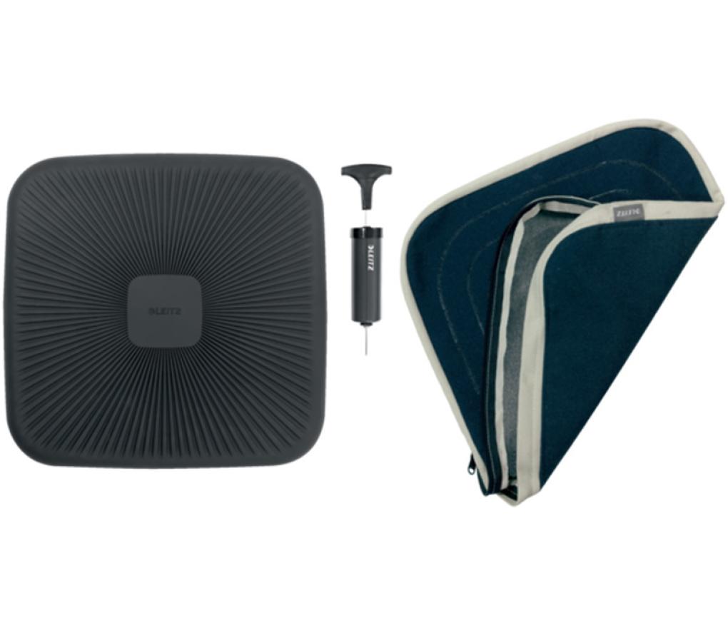 Zitkussen - Leitz - wiebelkussen met hoes - opblaasbaar - donkergrijs - per stuk