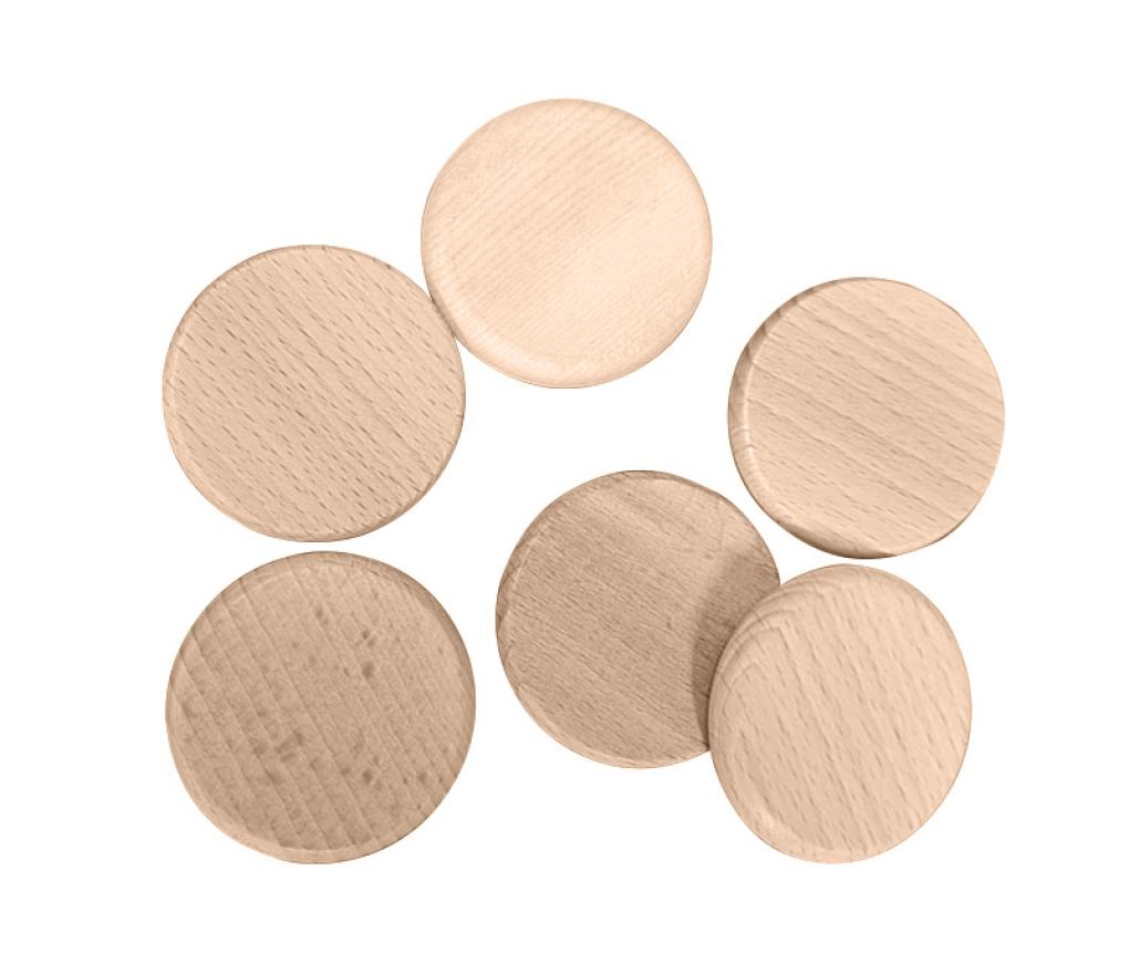 Houten - ronde schijf - Ø 5 cm - set van 10