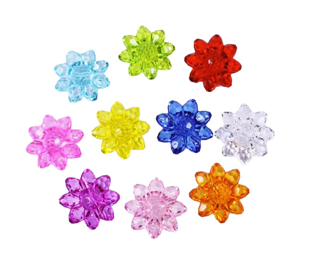 Lichtbordmateriaal - bloemen - transparant - set van 144 assorti