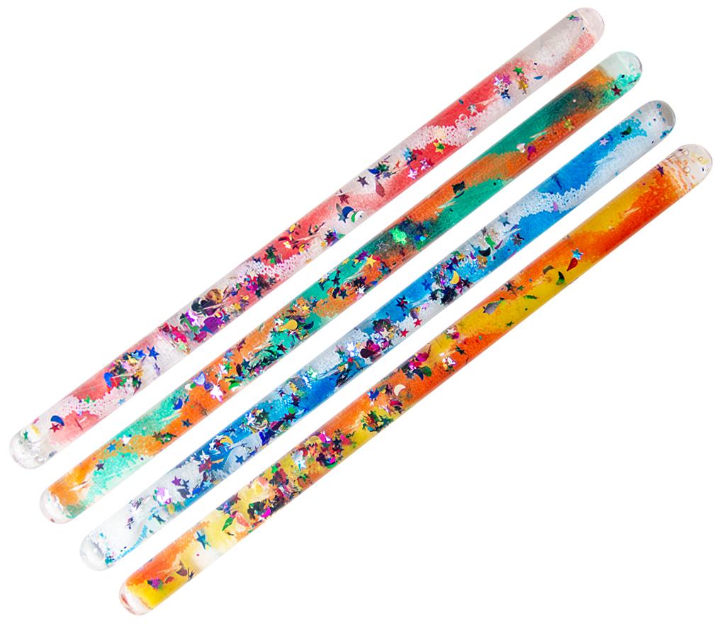 Snoezelhoek - glitter sticks set/4