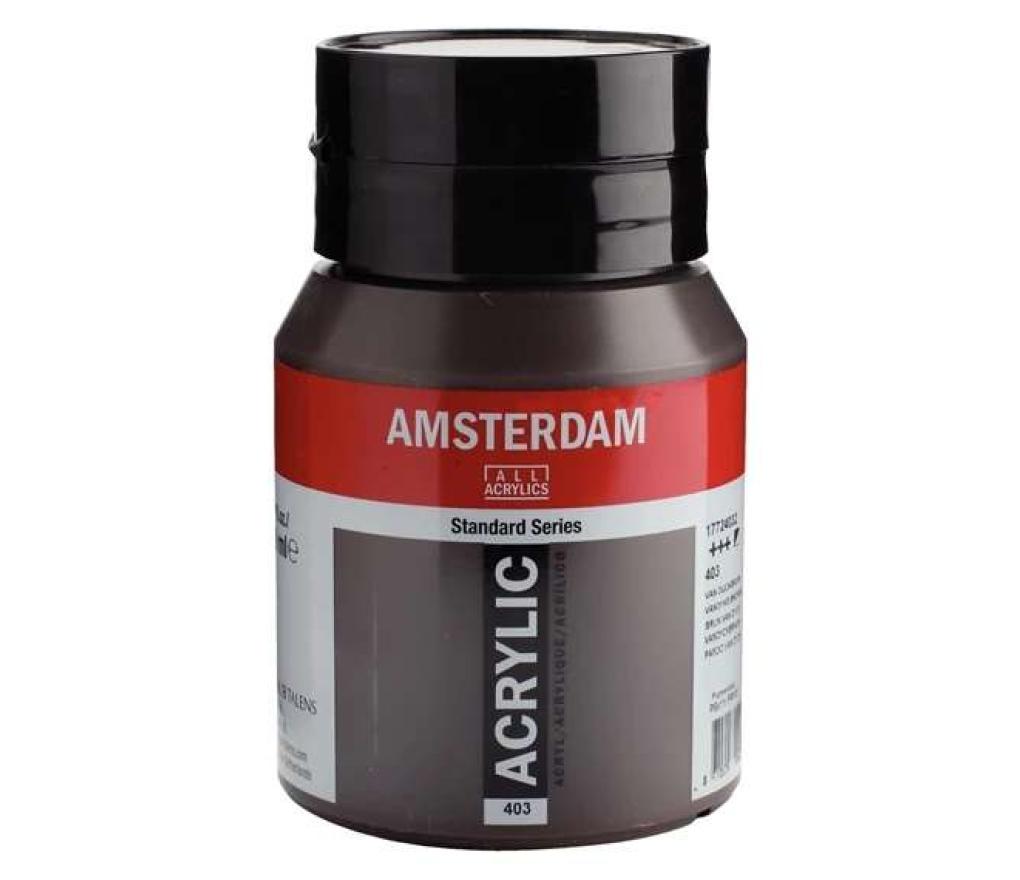 Acrylverf Talens Amsterdam standaard 500 ml Van Dijckbruin 403 - Per stuk