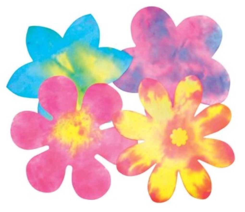 Aquarelpapier kleurabsorberend bloemvorm 23 cm 4 modellen pak/80 - Per pak