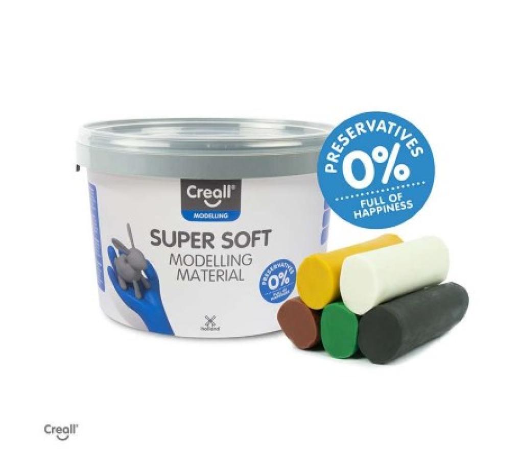 Boetseerpasta Creall Super Soft Happy ingredients 1750 g safari 5 kleuren - Per stuk