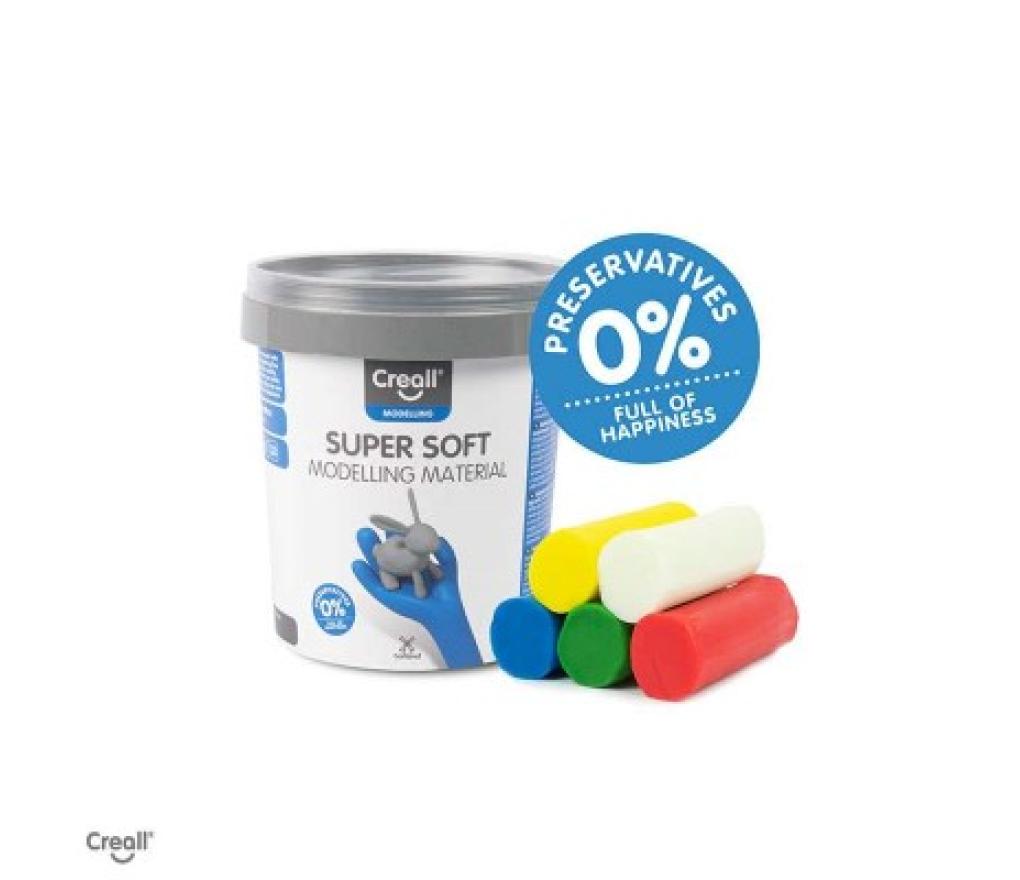 Boetseerpasta Creall Super Soft Happy ingredients 450 g assorti 5 kleuren - Per pak