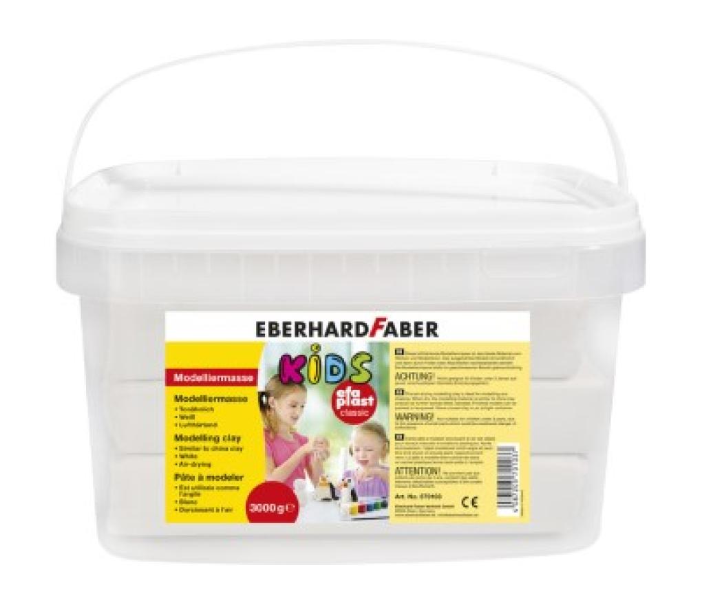 Boetseerpasta Eberhard Faber luchtdrogend 3 kg wit in emmer - Per stuk