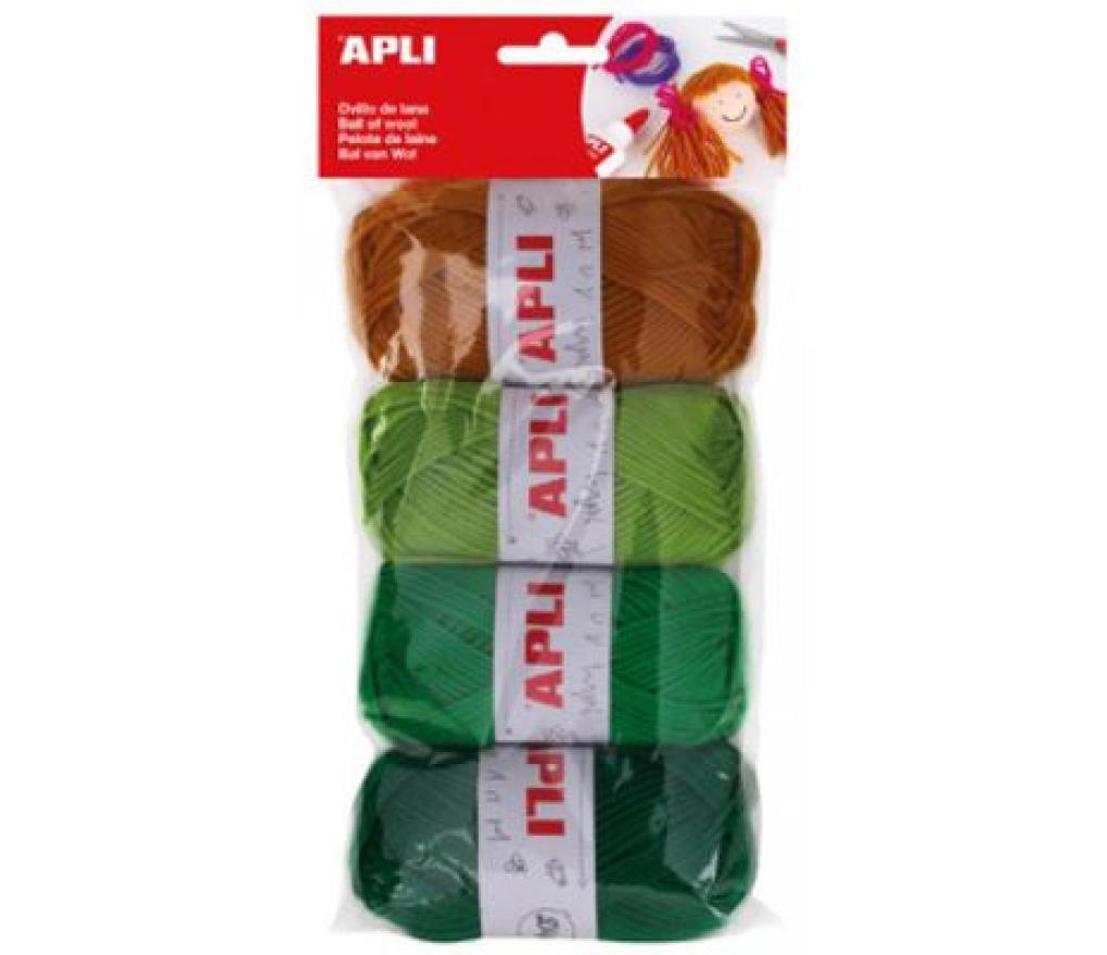 Breiwol bol 50 g assorti groentinten pak/4 - Per pak