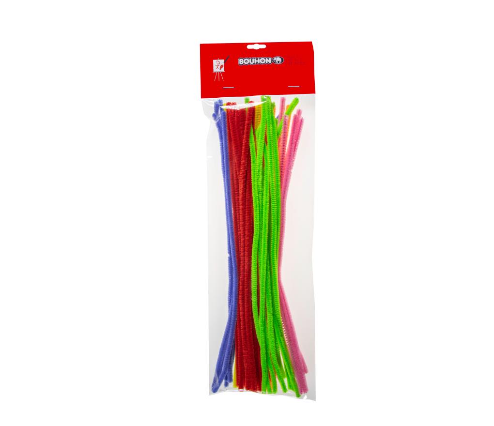 Chenilledraad 6 mm 30 cm assorti kleuren pak/50 - Per pak