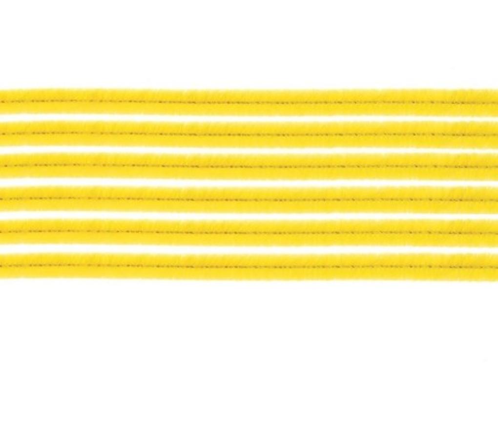 Chenilledraad 6 mm 50 cm geel pak/10 - Per pak