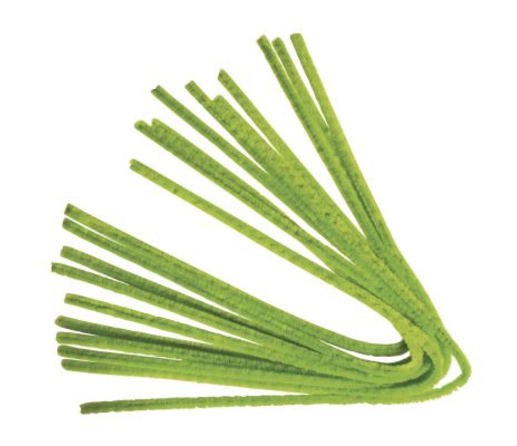 Chenilledraad 6 mm 50 cm lichtgroen pak/10 - Per pak