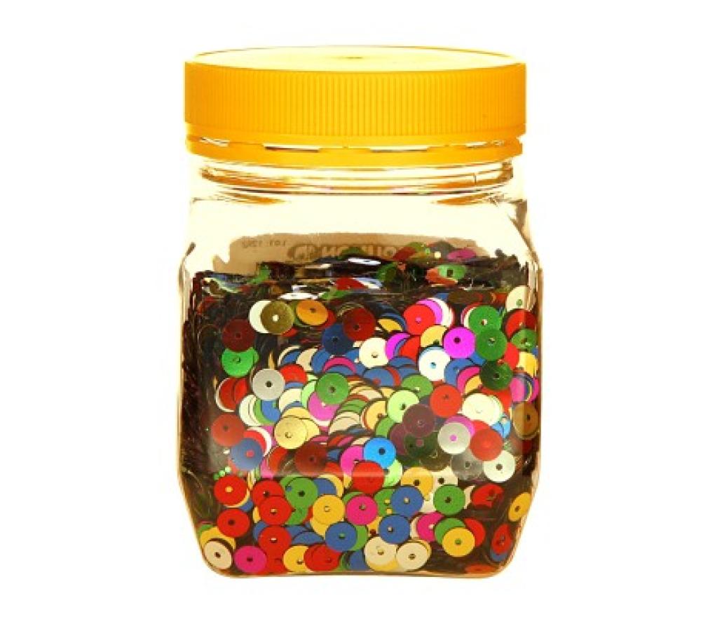 Confetti rondjes 6 mm pot 130 g kleuren assortiment - Per stuk