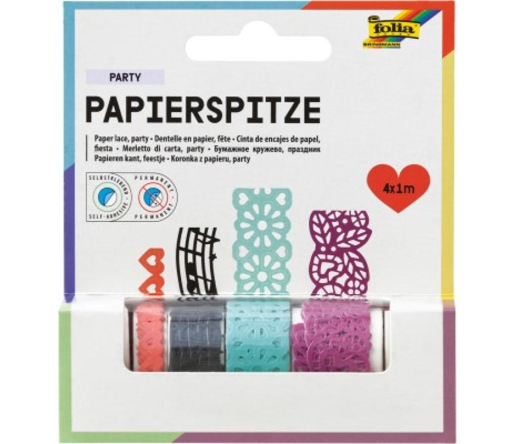 Decoratieve kleefband party 1 m set/4 motieven - Per pak