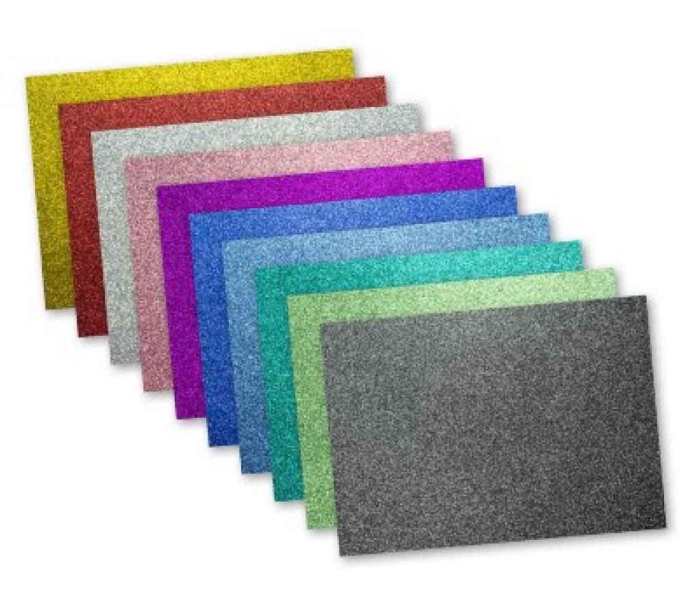 Glitterkarton 300 g 25 x 35 cm assorti vel/10 - Per pak