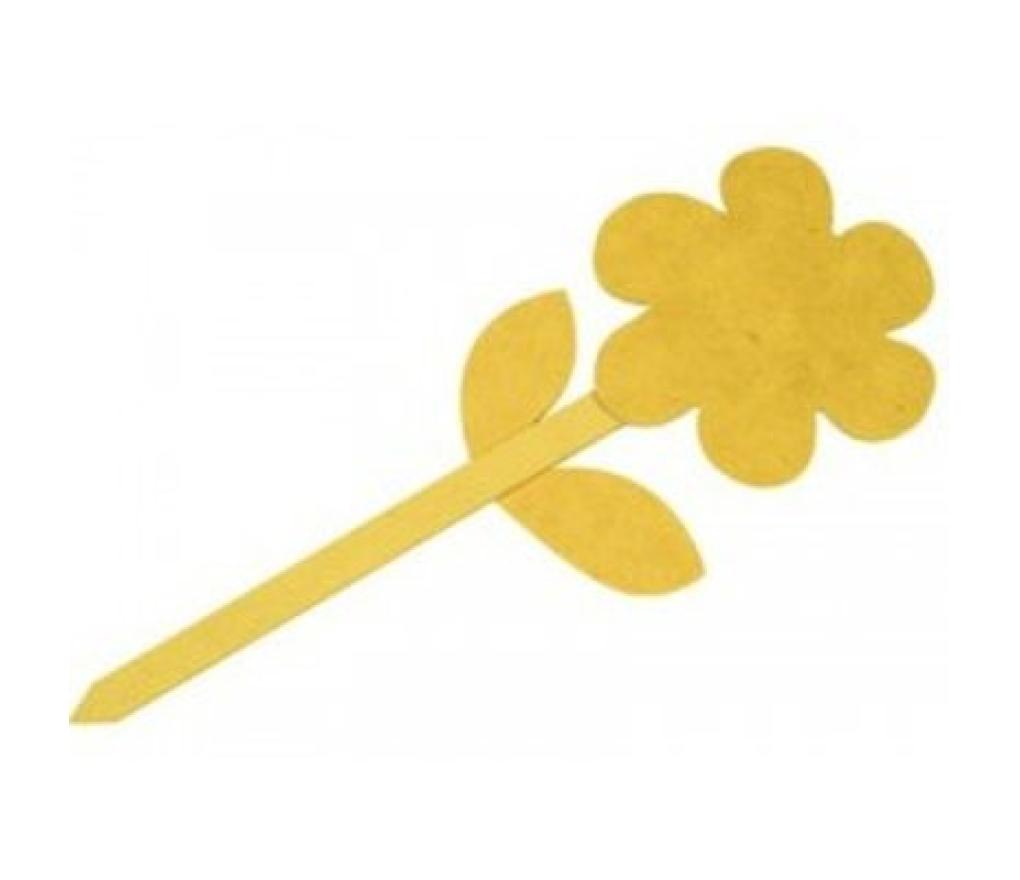 Houten bloem op stok 26 x 10 cm om te decoreren - Per stuk