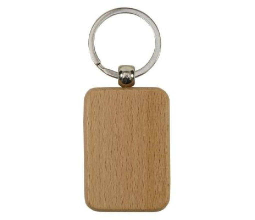 Houten sleutelhangers om te decoreren rechthoekig pak/10 - Per pak