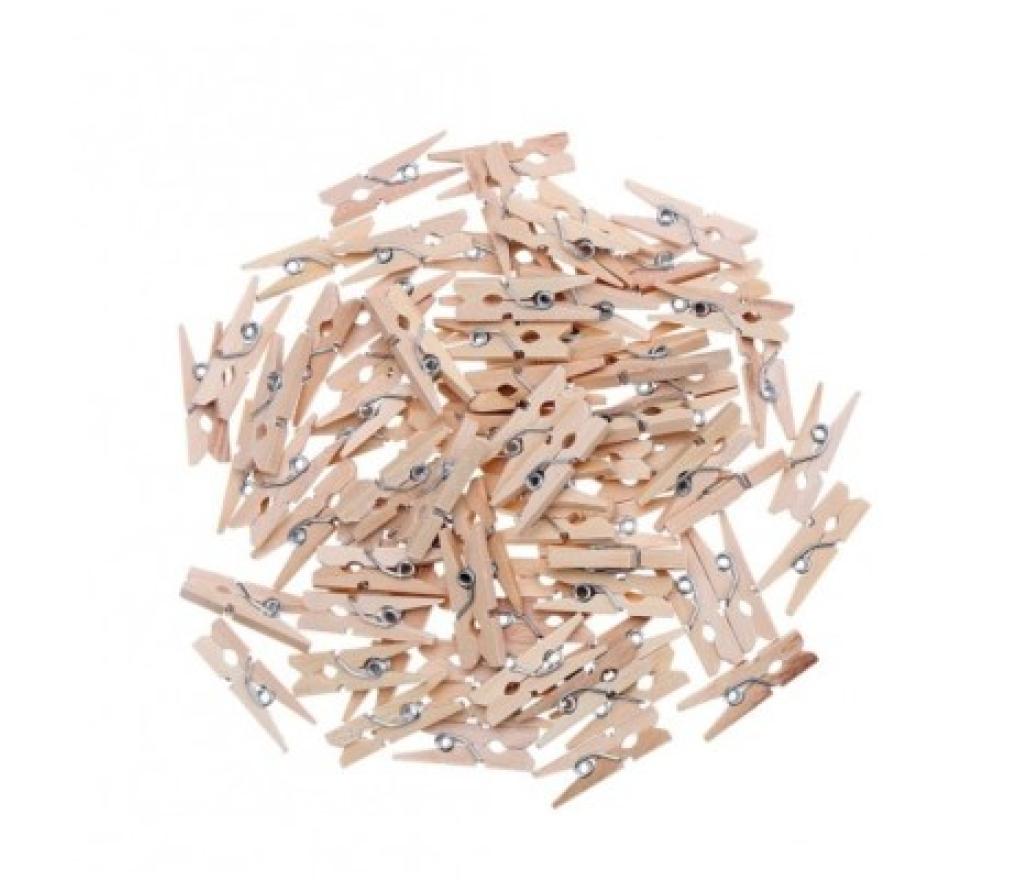 Houten volle wasspelden mini 3 cm pak/48 - Per pak
