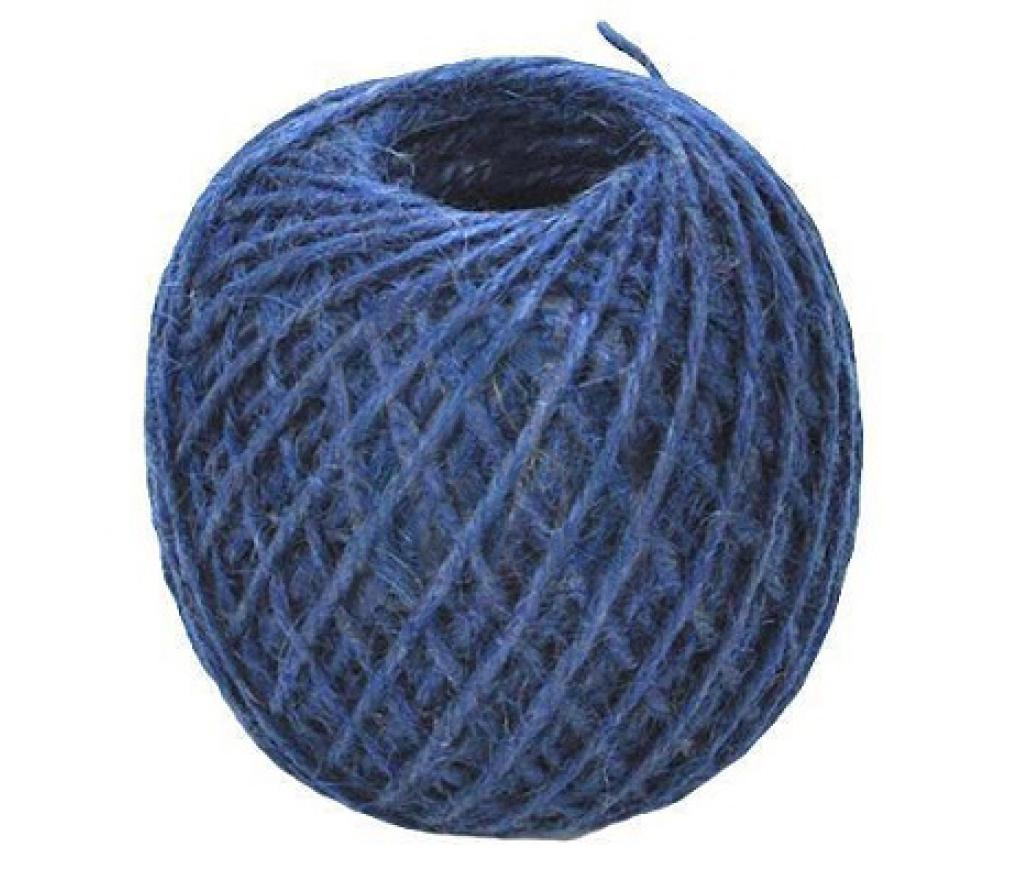 Jute touw blauw bol/100 g - Per stuk