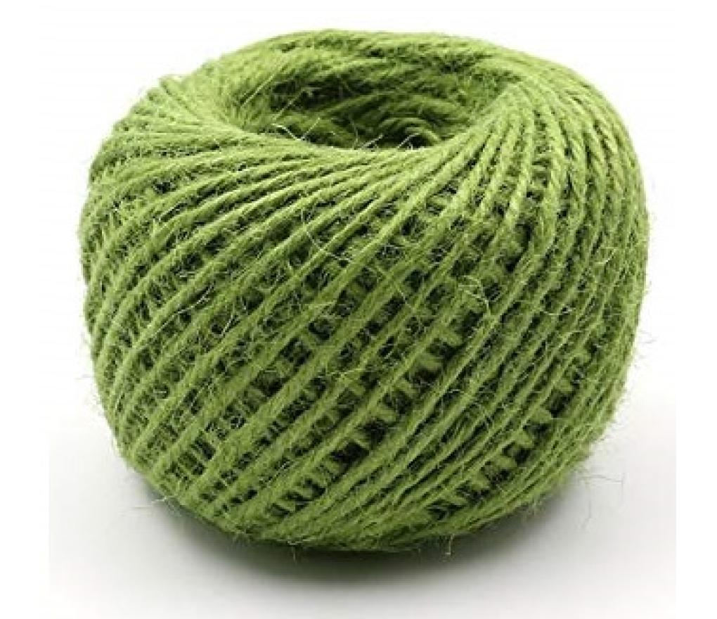 Jute touw lichtgroen bol/100 g - Per stuk