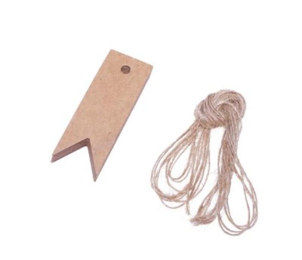 Kartonnen hangers met koordje vlag 5,5 x 2 cm pak/20 - Per stuk