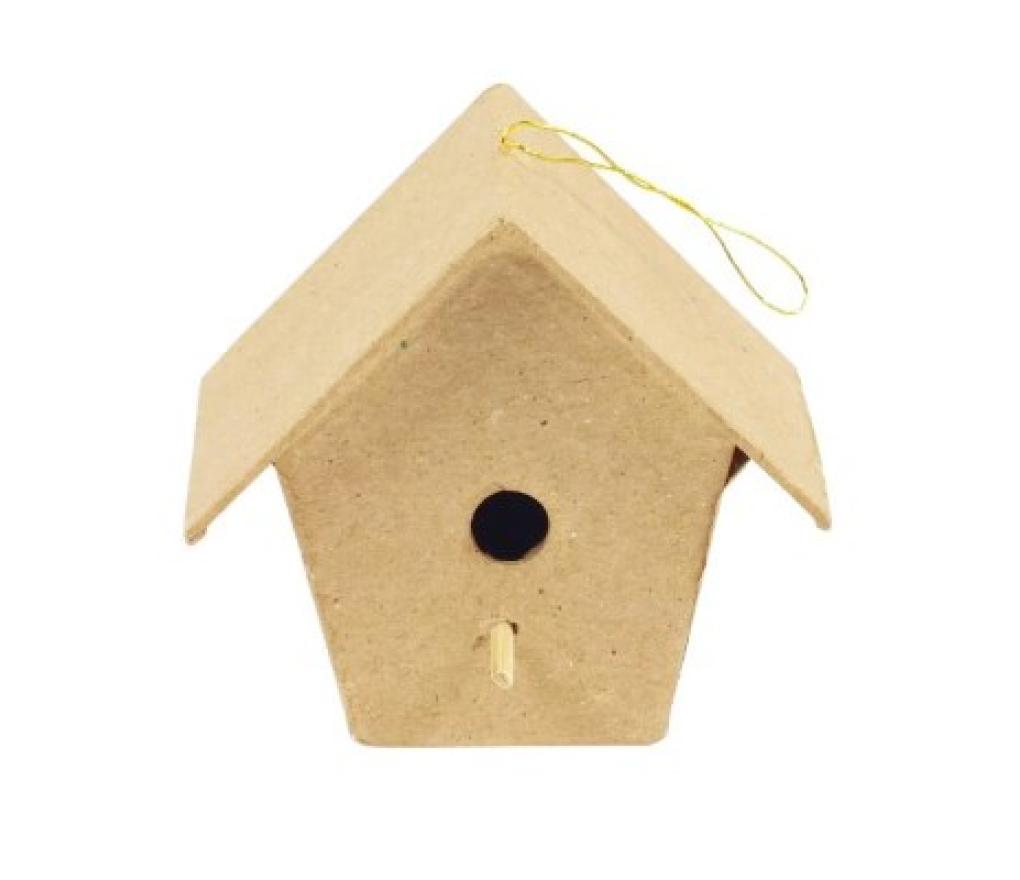 Kartonnen vogelhuisje om te decoreren - Per stuk