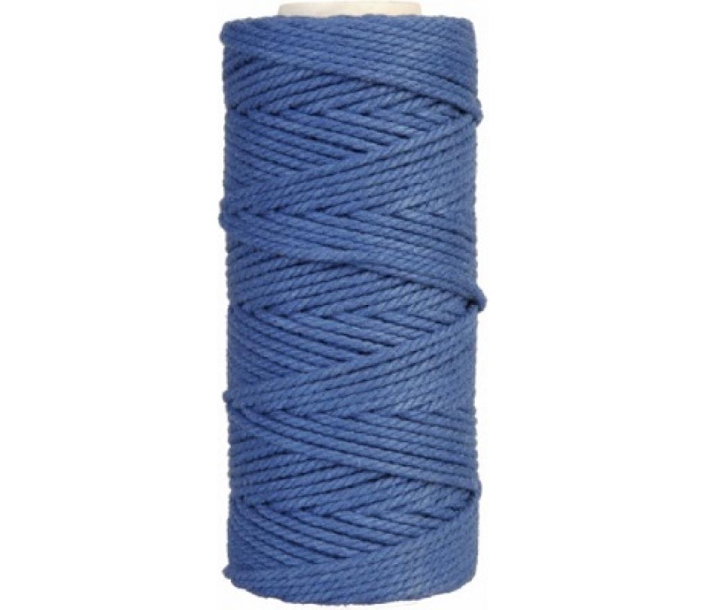 Katoenkoord macramé middenblauw 2 mm bol/200 g - Per stuk