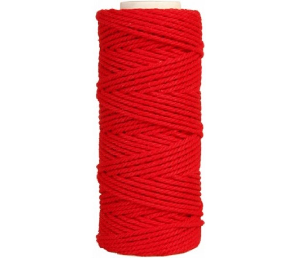 Katoenkoord macramé rood 2 mm bol/200 g - Per stuk