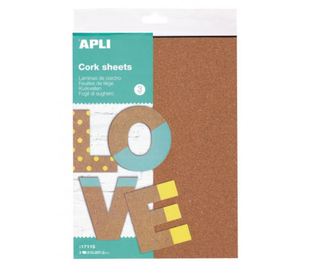 Kurk A4  210 x 297 mm 2 mm dik vel pak/3