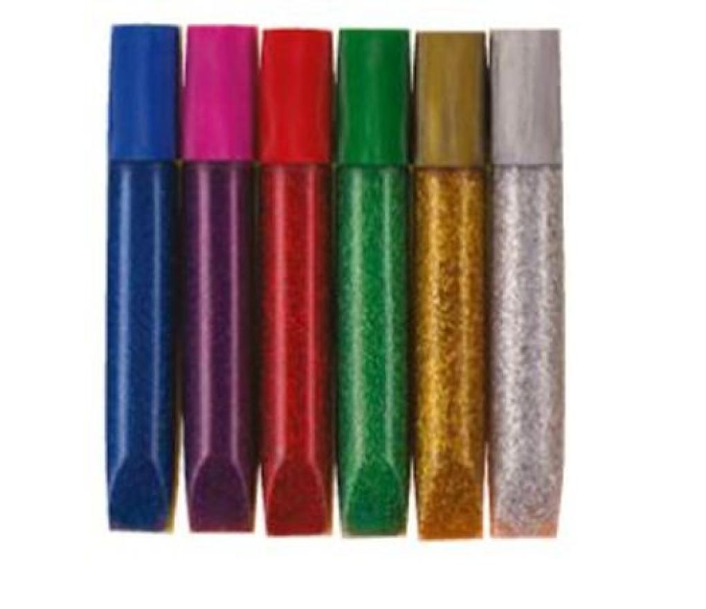 Lijmpennen glitter 10 ml assorti set/6 - Per pak