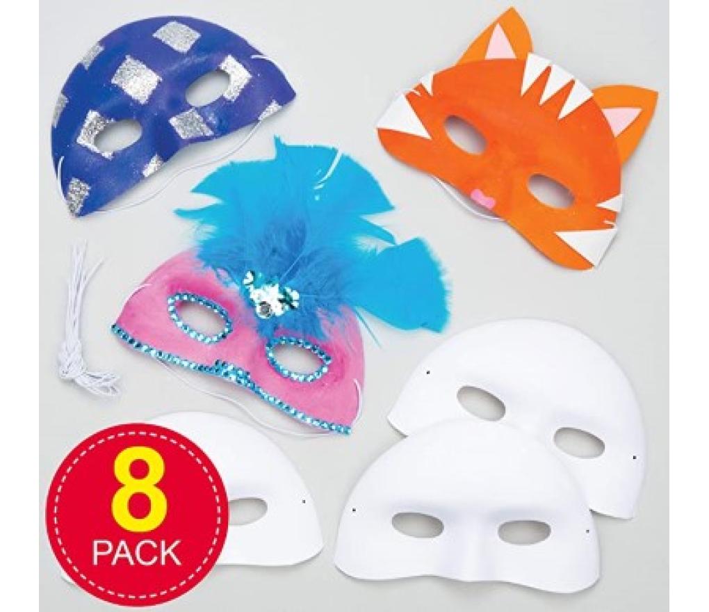 Maskers (half) wit pak/8 - Per pak