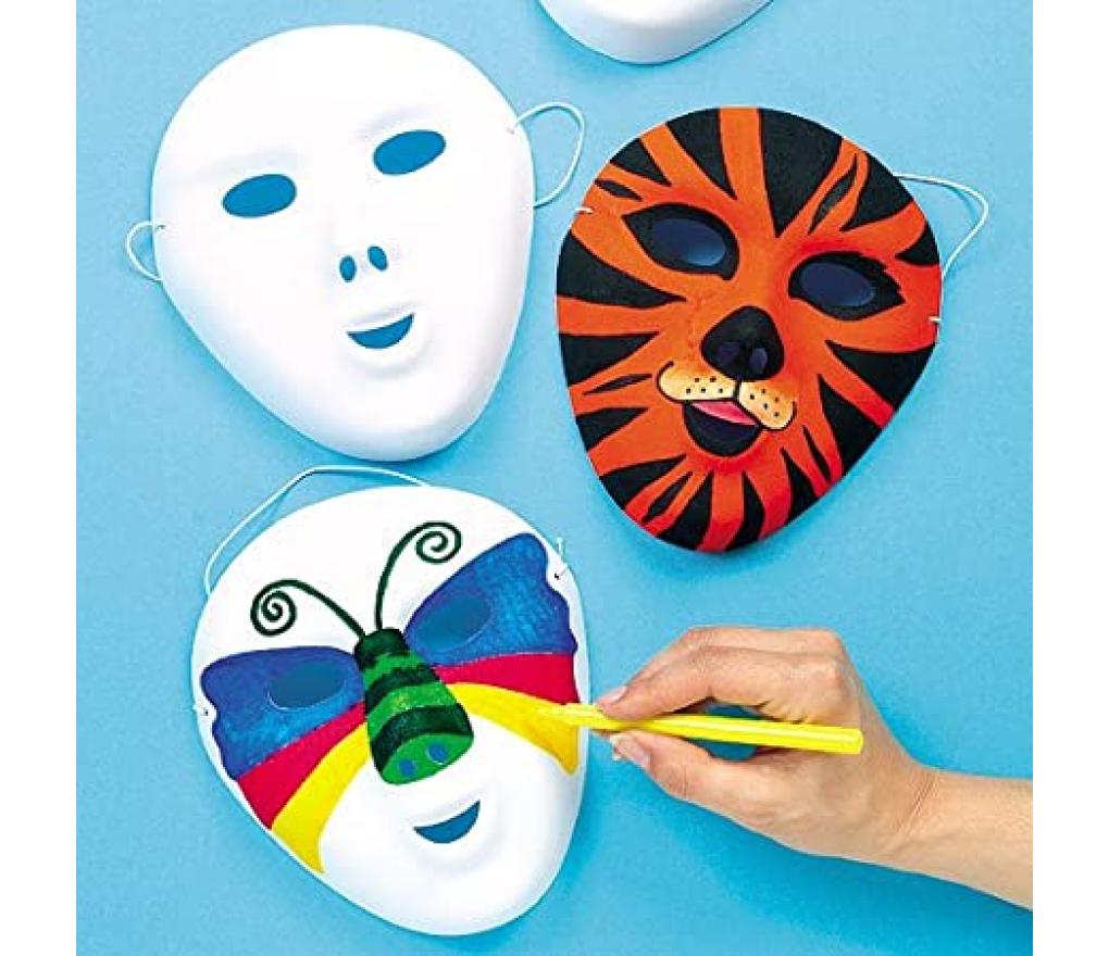 Maskers 3D wit om te decoreren pak/8 - Per stuk