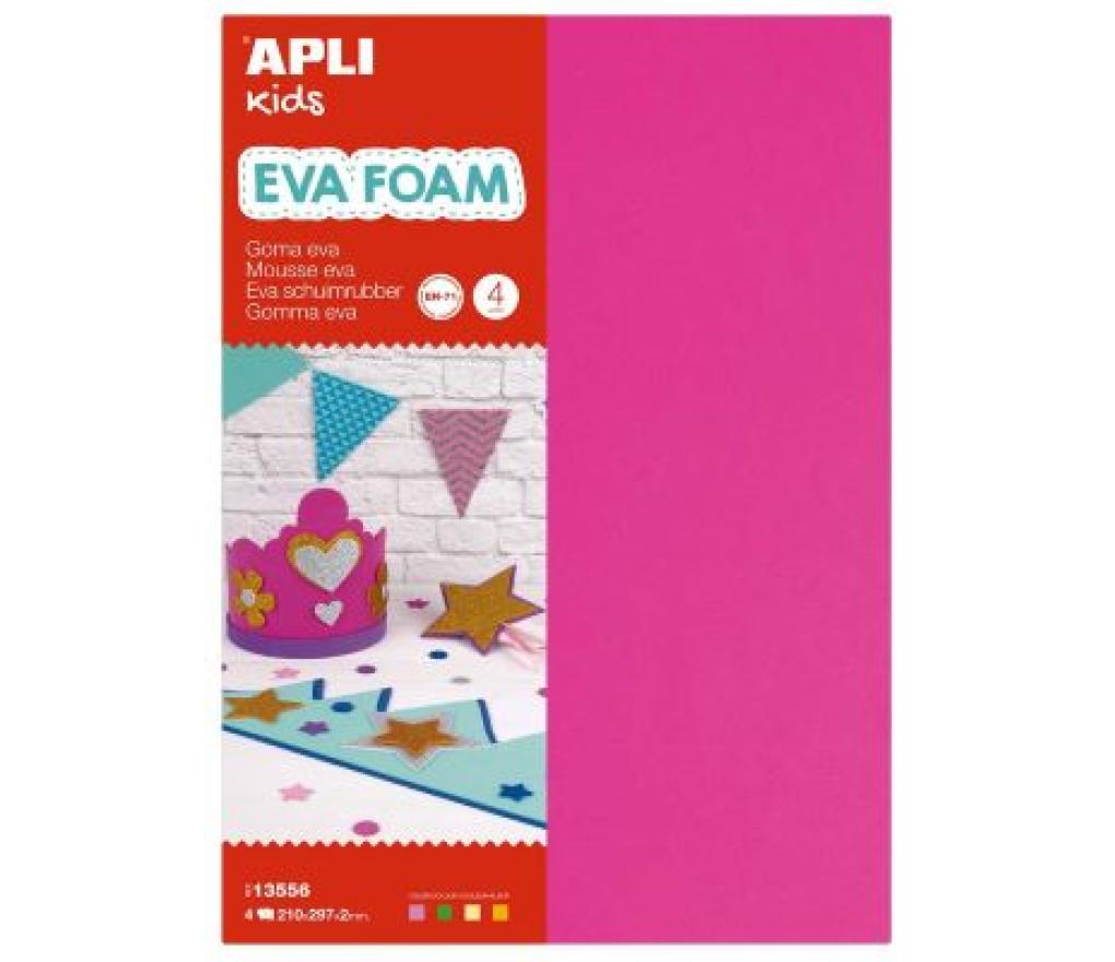 Neopreen 210 x 297 2 mm fluokleuren vel/4 - Per pak