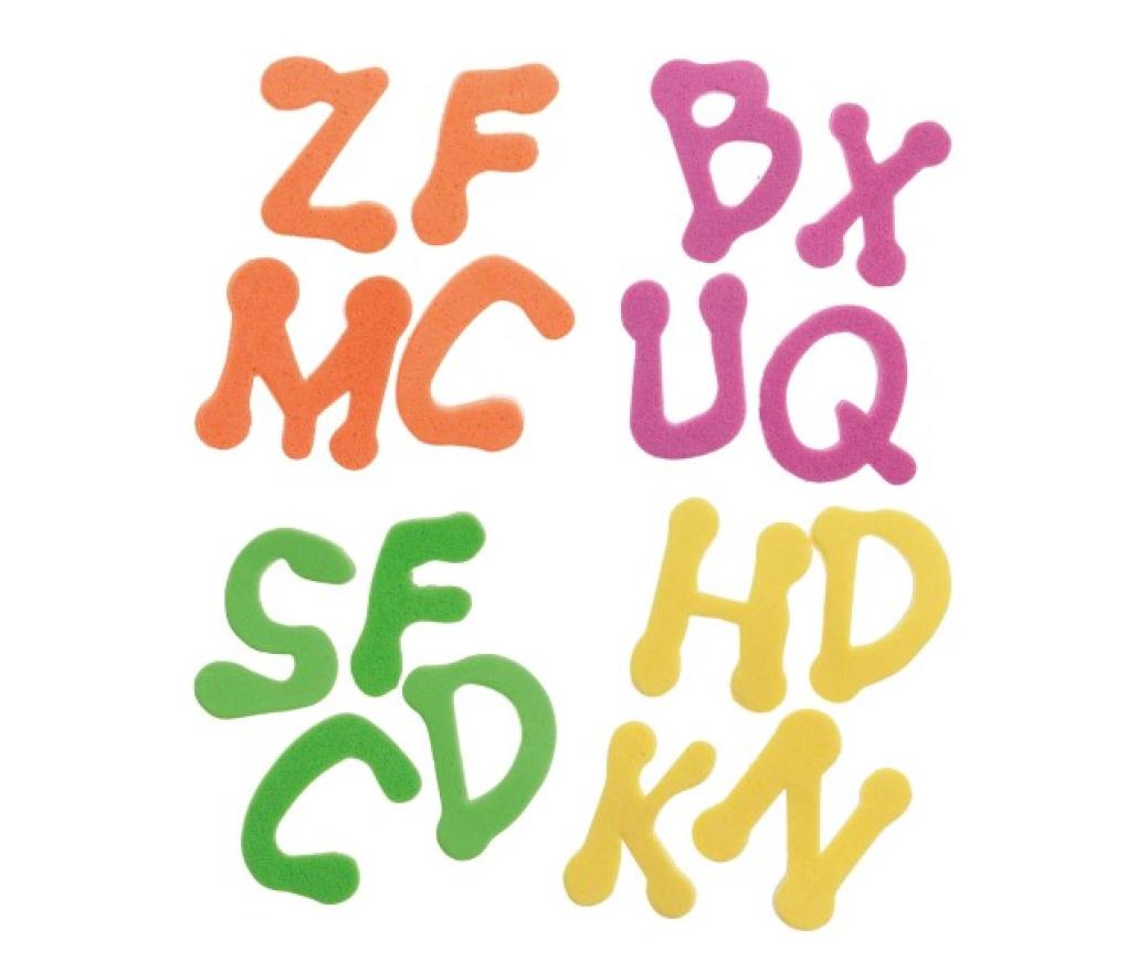 Neopreen zelfklevende letters assorti zakje/400 - Per stuk