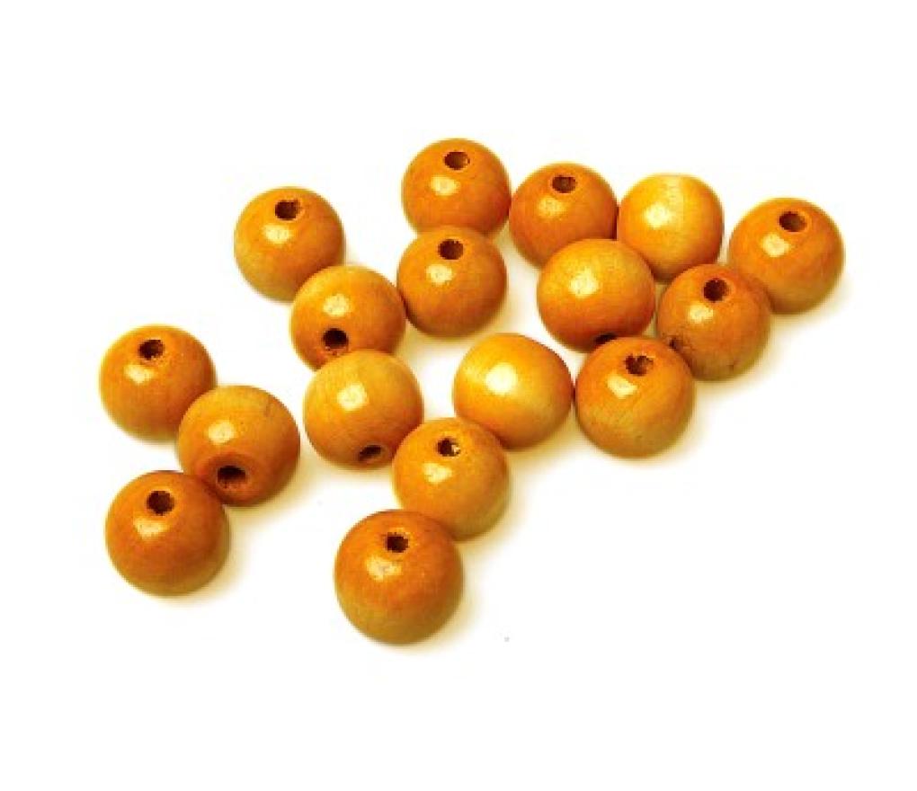 Parels hout rond 16 mm naturel zak/100 - Per pak
