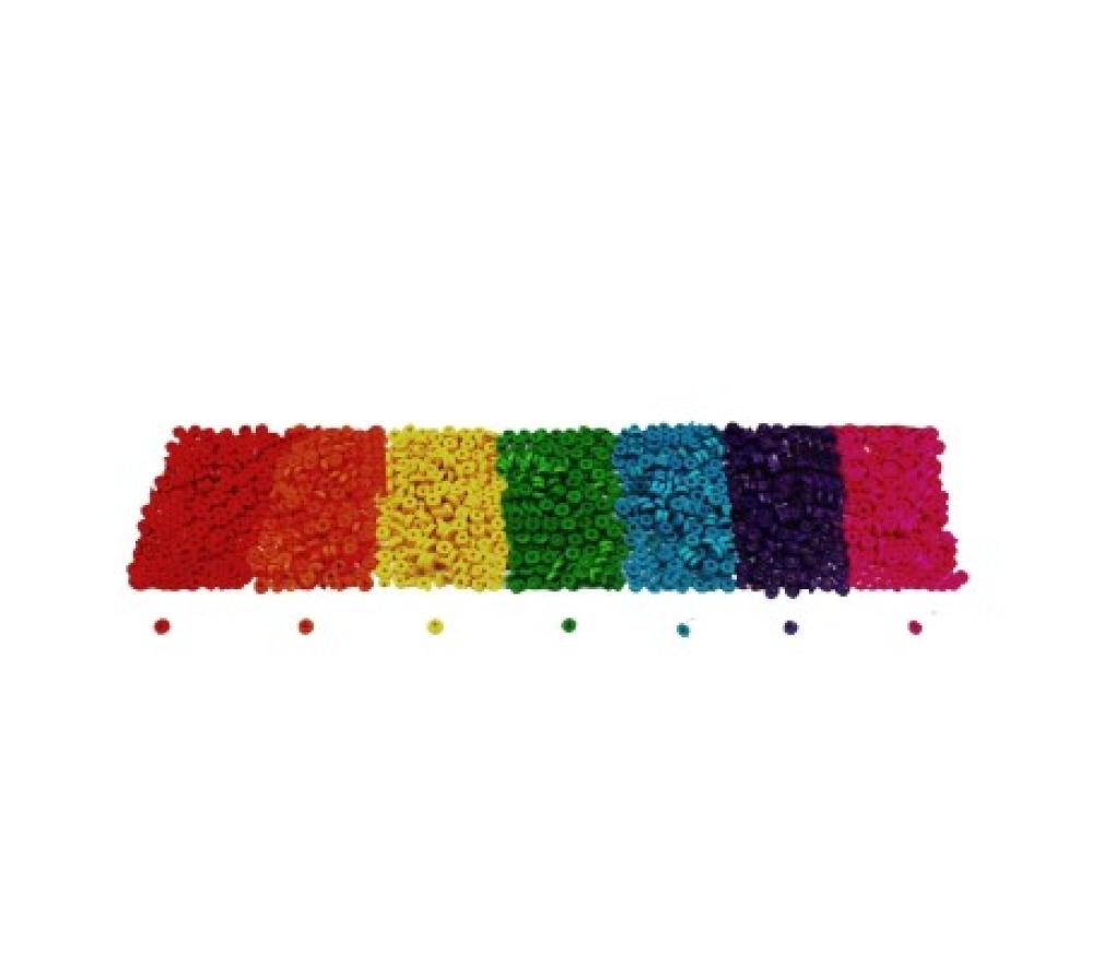 Parels hout ronde schijfjes 8 x 3 mm 7 kleuren assorti zak/1000 - Per pak
