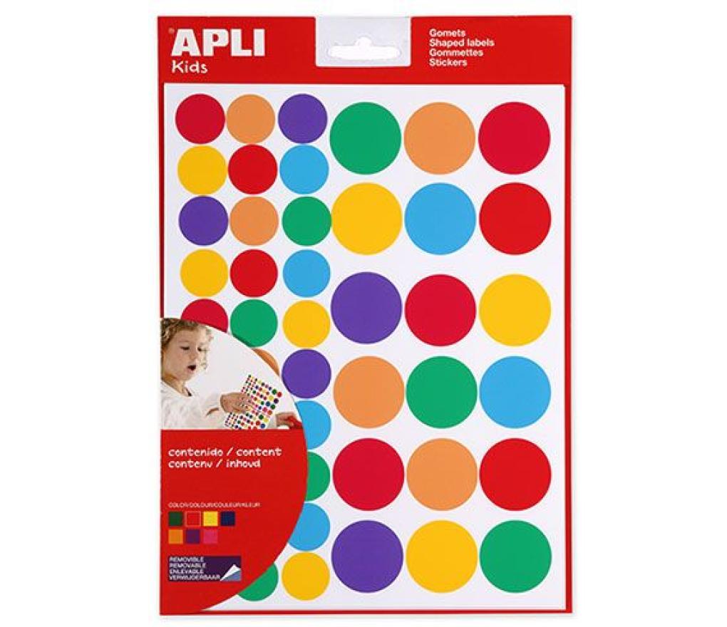 Plakfiguurtjes 2 maten cirkels zelfklevend assorti stuks/960 - Per pak