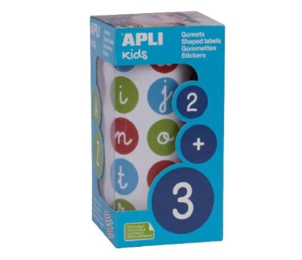 Plakfiguurtjes cirkel 20 mm op rol kleine letters assorti rol/900 - Per pak