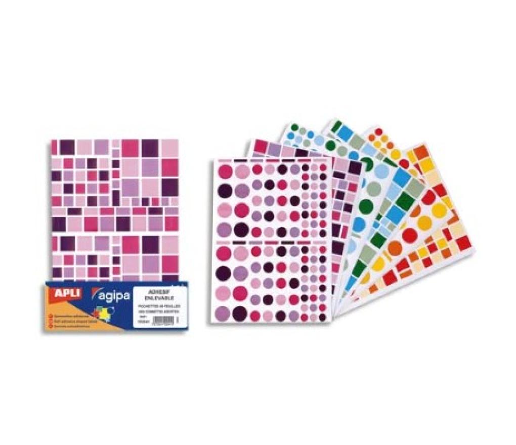 Plakfiguurtjes geometrische vormen klasverpakking assorti zelfklevend  stuks/6900 - Per pak