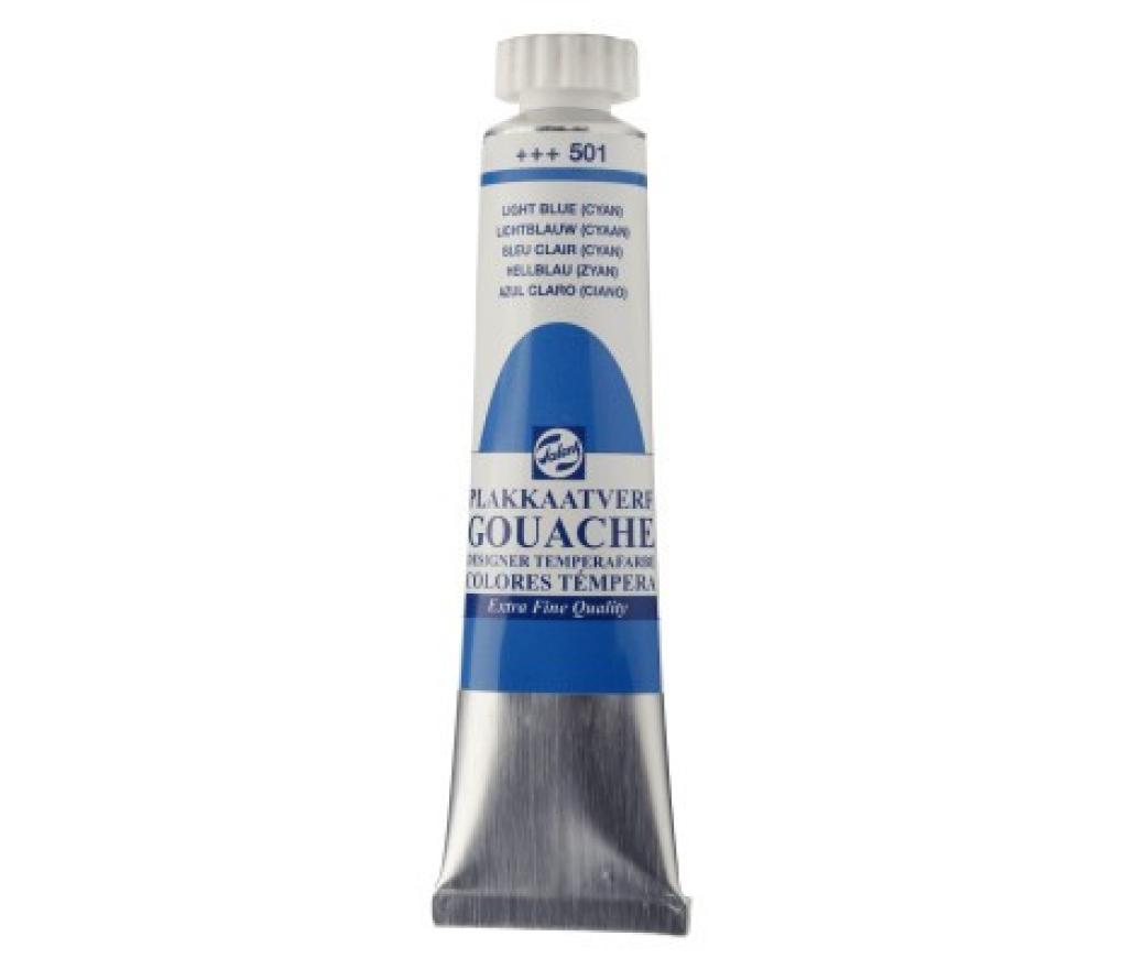 Plakkaatverf extra fijn  Talens tube 20 ml lichtblauw cyaan - Per stuk