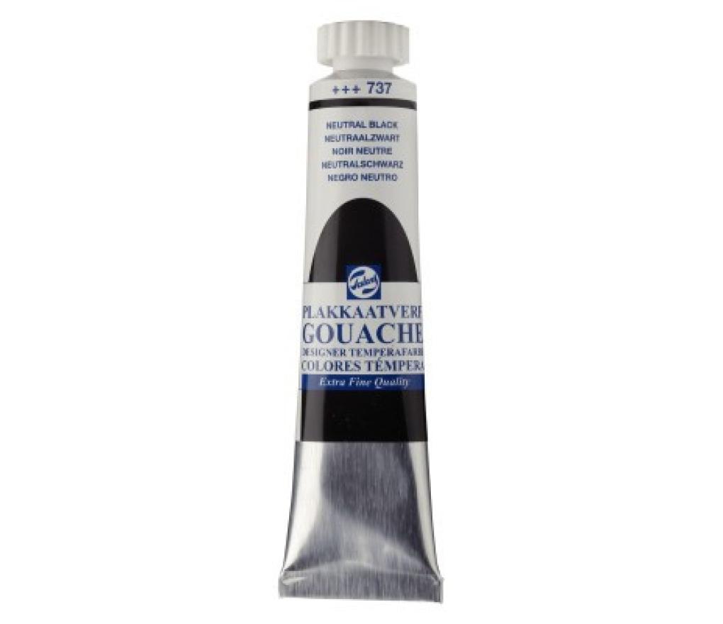 Plakkaatverf extra fijn  Talens tube 20 ml neutraal zwart - Per stuk
