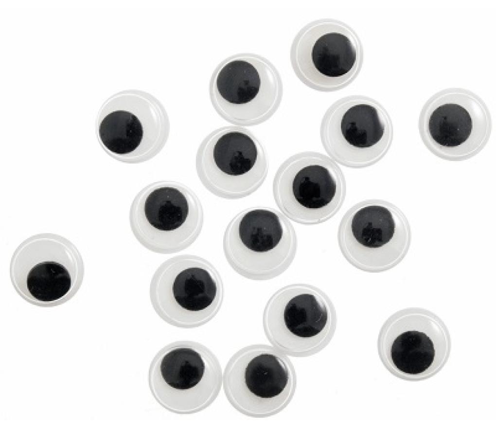 Poppenogen  6 mm rond bewegend zak/50 - Per pak