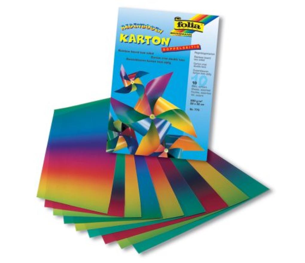 Regenboogkarton dubbelzijdig 23 x 32 cm assorti vel/10 - Per pak
