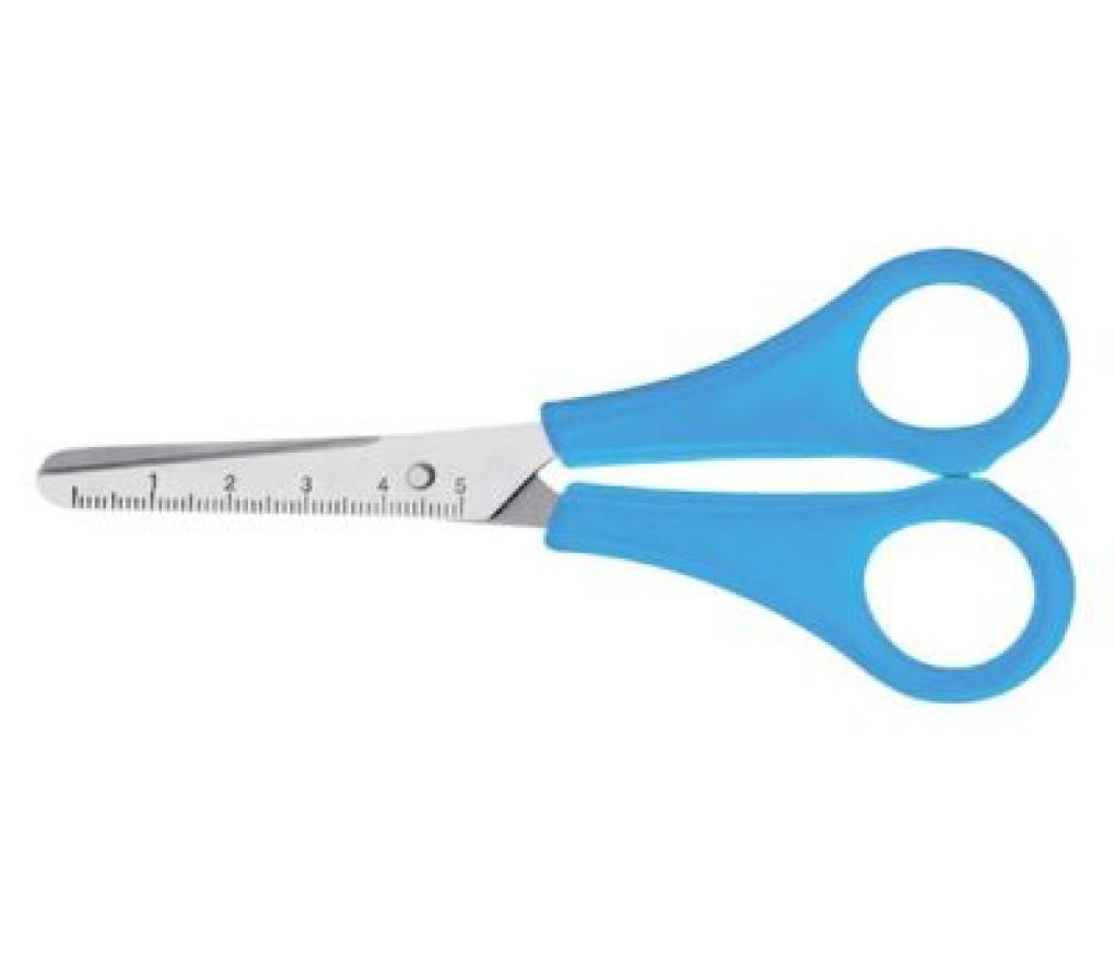 Schaar Westcott 13 cm ronde punt blauw - Per stuk