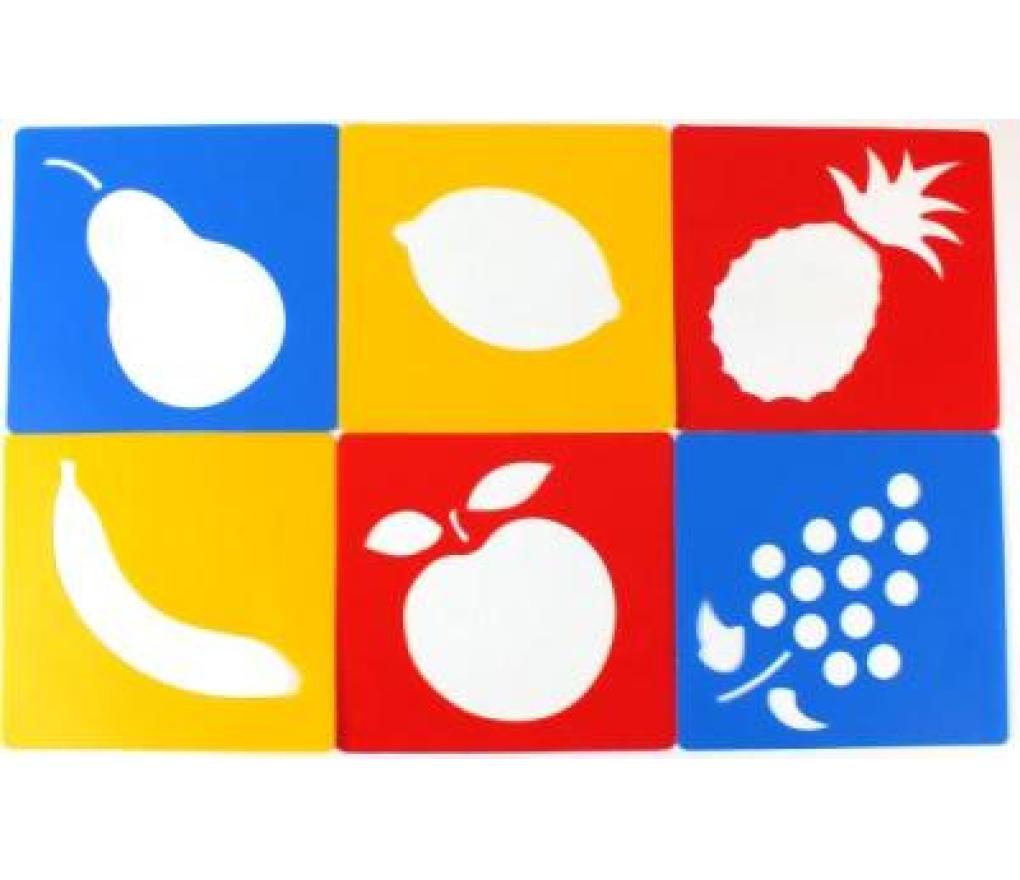 Sjablonen afwasbaar plastic - Fruit set/6 - Per stuk