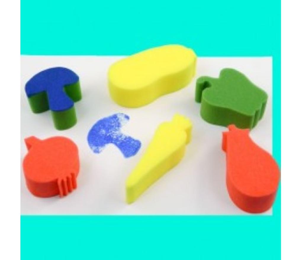 Stempel in spons groenten set/6 - Per pak